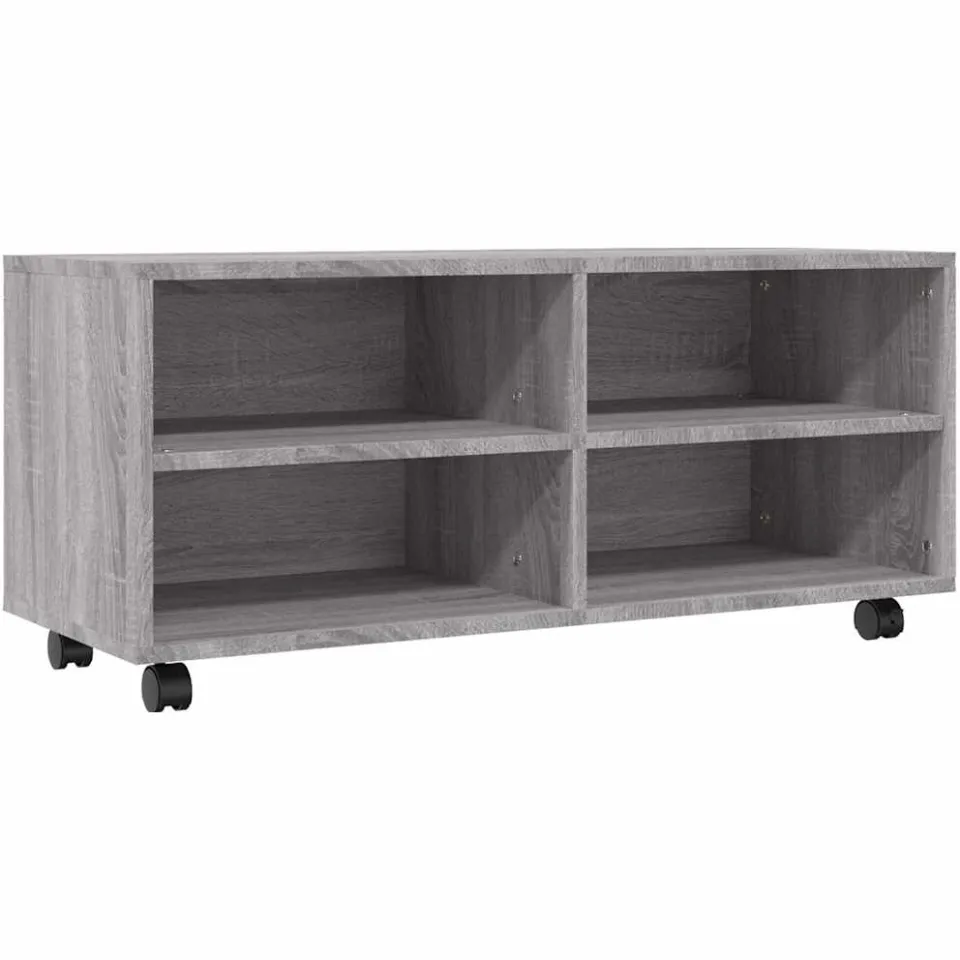 vidaXL Tv-meubel met wieltjes 90x35x35 cm bewerkt hout grijs sonoma