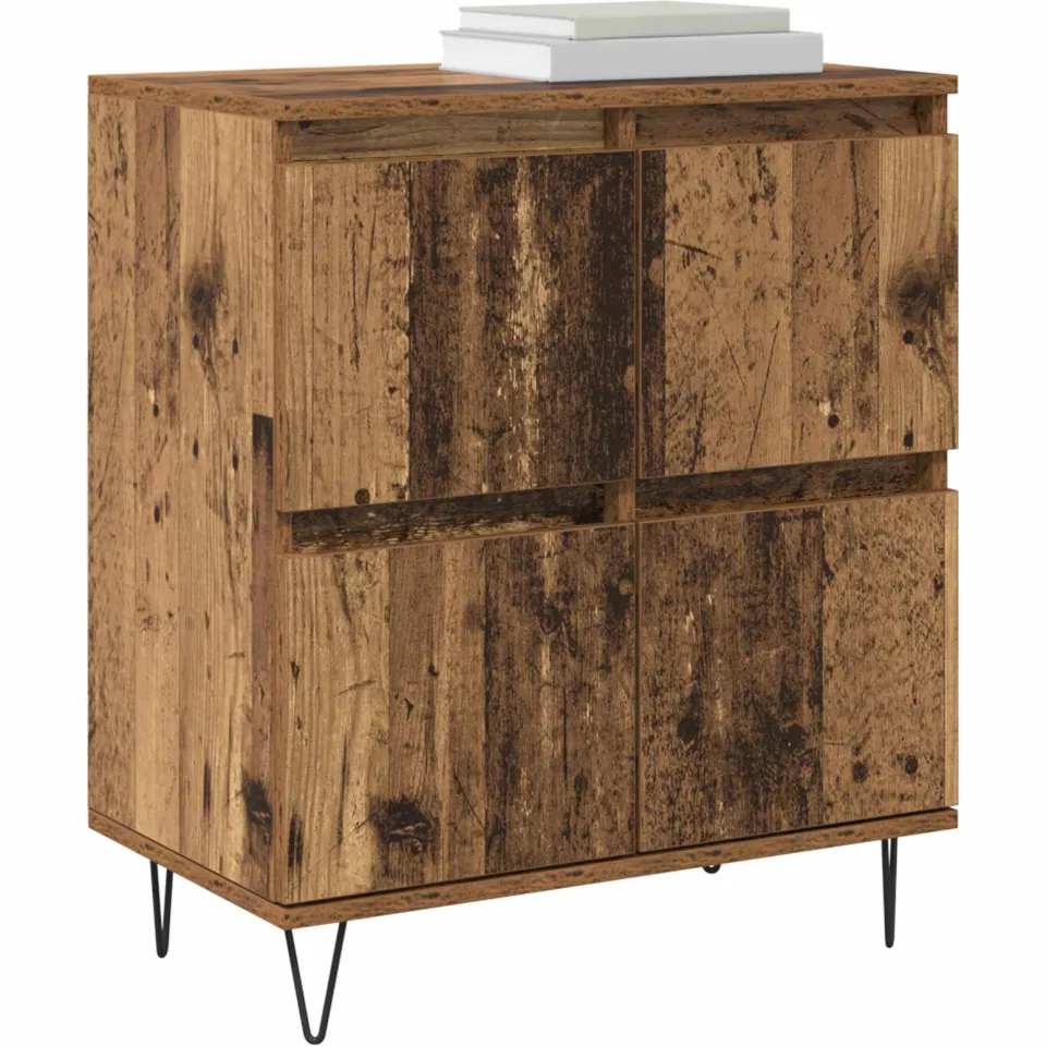 vidaXL Dressoirs 2 st Oud hout 60 x 35 x 70 cm Bruin
