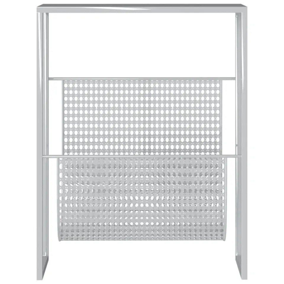 vidaXL Tijdschriftenrek 35x15x45 cm staal zilverkleurig