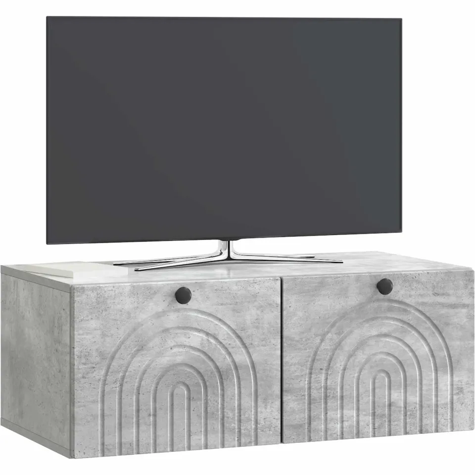 vidaXL Wandbeugel TV-kast Betongrijs 78,5 x 41 x 30 cm Bewerkt hout grijs, foto 2