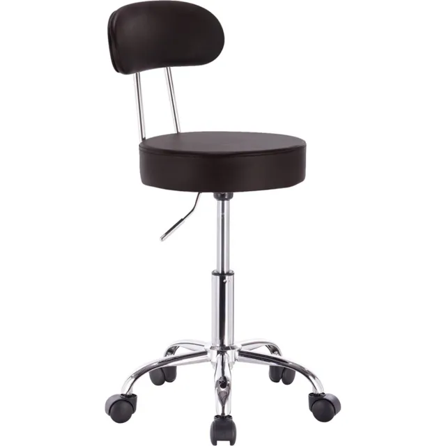 Happyment Ergonomische kruk met rugleuning - Hoogte Verstelbaar - Op wielen - Bureaustoel, Zadelkruk, Werkkruk - Zwart - Black friday