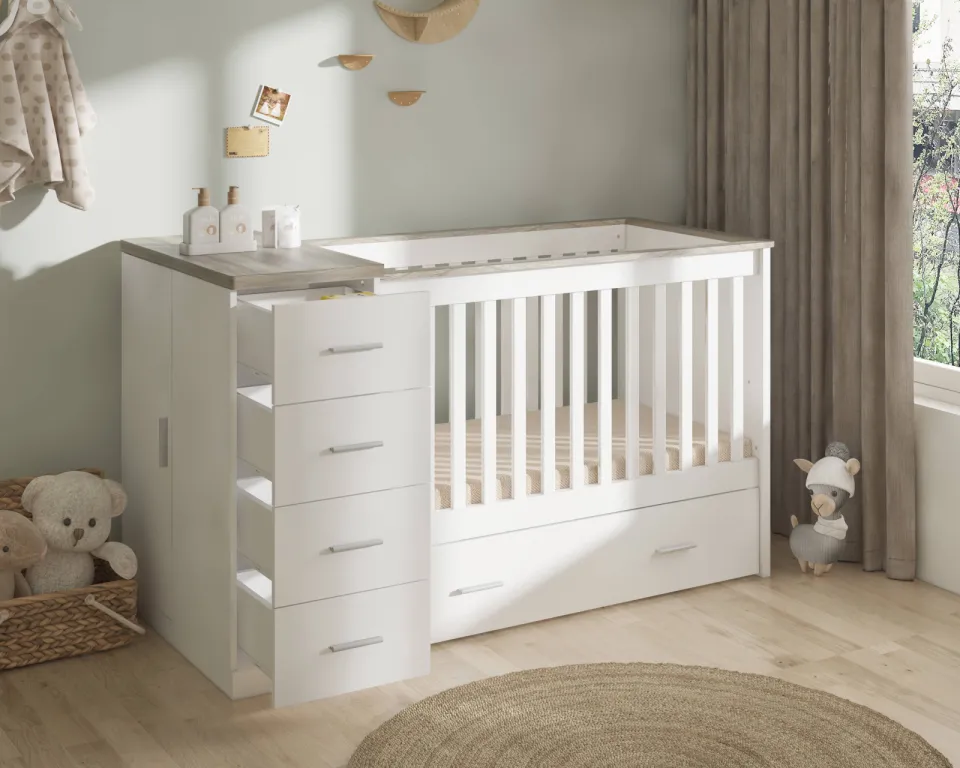 Cabino Memphis combi ledikant wit grijs, foto 6