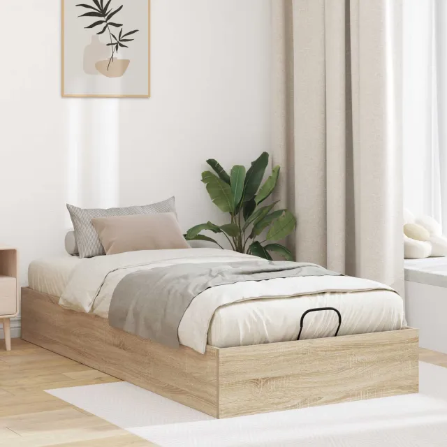 vidaXL Ottoman Bedframe Sonoma Eiken 90 x 190 cm Geconstrueerd hout