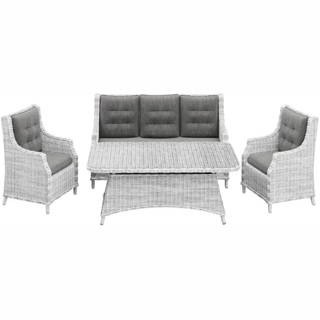 Oltre SIENA II - Tuinloungeset - Wit polyrotan - Royal vlechtwerk