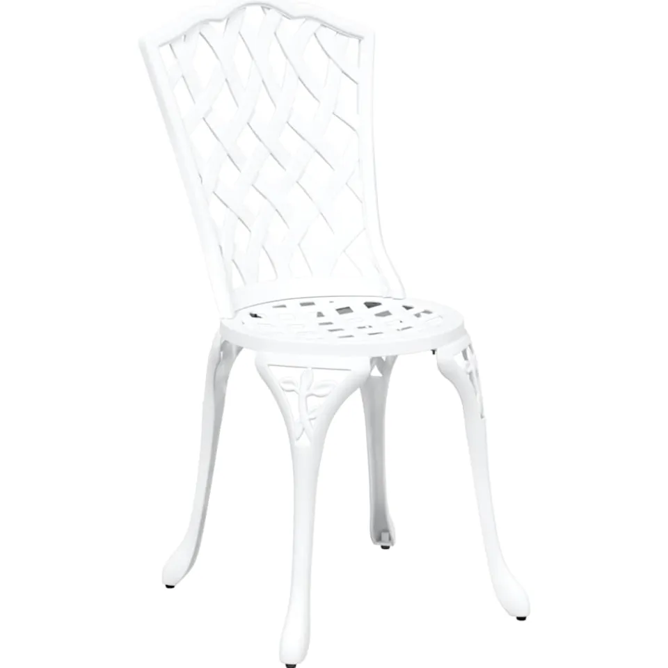 vidaXL Tuin Bistro Set 3 st Wit Aluminium, foto 3