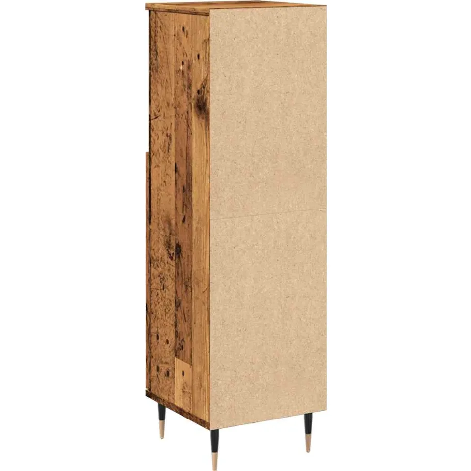 vidaXL Badkamerkast 30x30x100 cm bewerkt hout oud houtkleurig bruin, foto 4