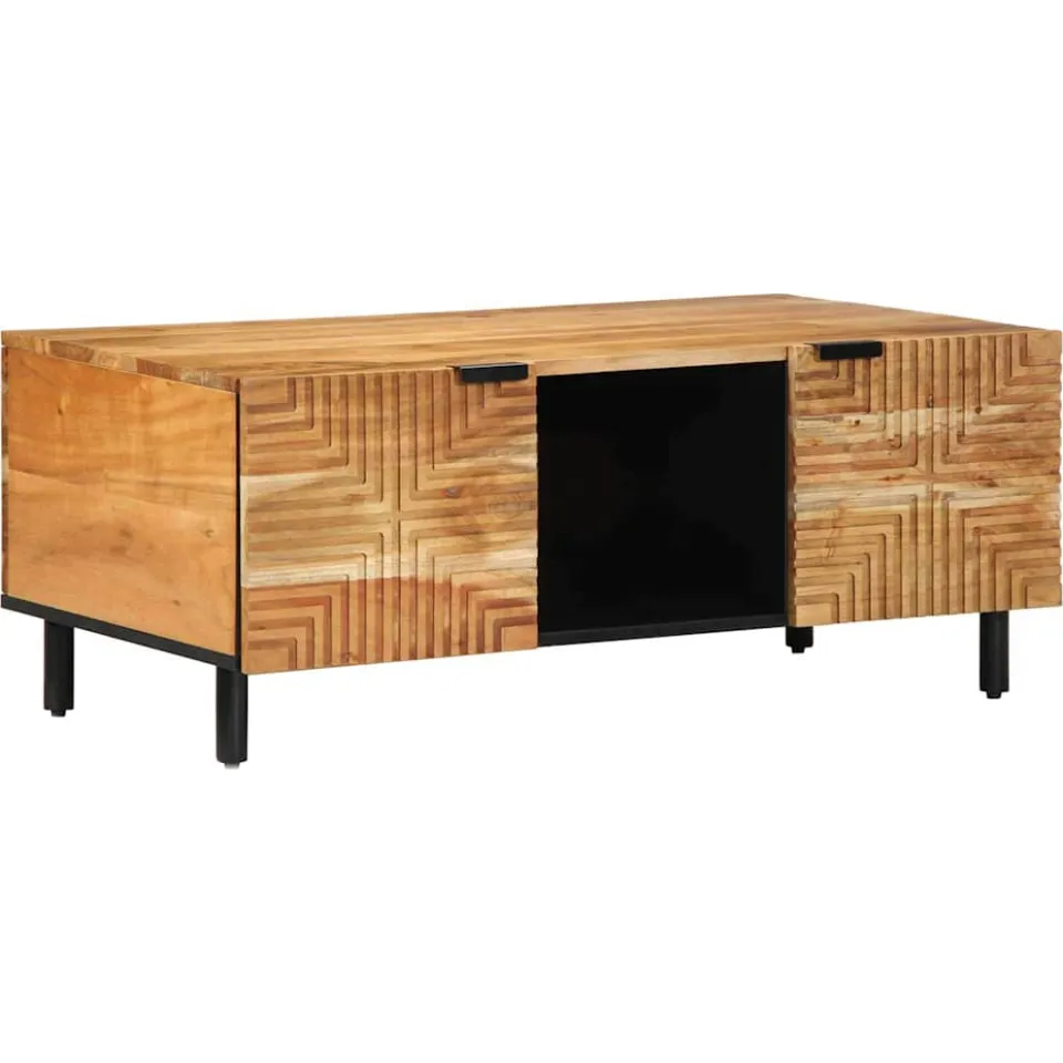 vidaXL Salontafel Brown 100 x 54 x 40 cm Massief Acaciahout, foto 2