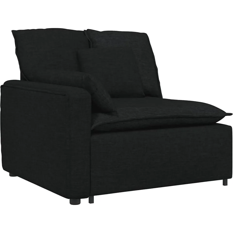 vidaXL Modulaire bank met kussens zwart, foto 2