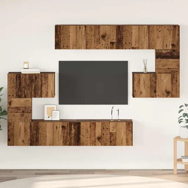 vidaXL Tv-meubelset 8 st 80 x 30 x 30 cm Oud Hout Bruin