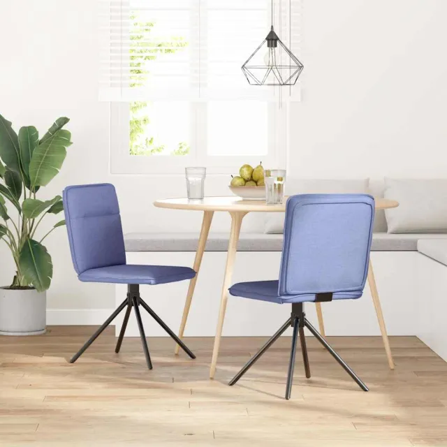 vidaXL Eetkamerstoelen 2 st stof jeansblauw