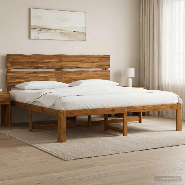 vidaXL Tweepersoonsbed met hoofdeinde ROSTOCK Naturel 193 x 203 cm