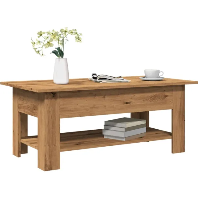 vidaXL Salontafel 102x55x42 cm bewerkt hout artisanaal eikenkleur Bruin