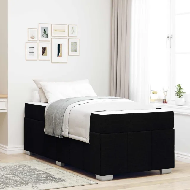 vidaXL Bedframe met matras Zwart 90 x 200 cm Stof
