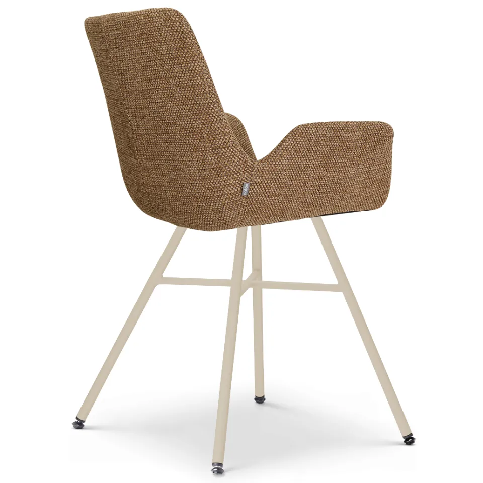 Nolon Noa-Eef eetkamerstoel bruin blend - beige onderstel, foto 4