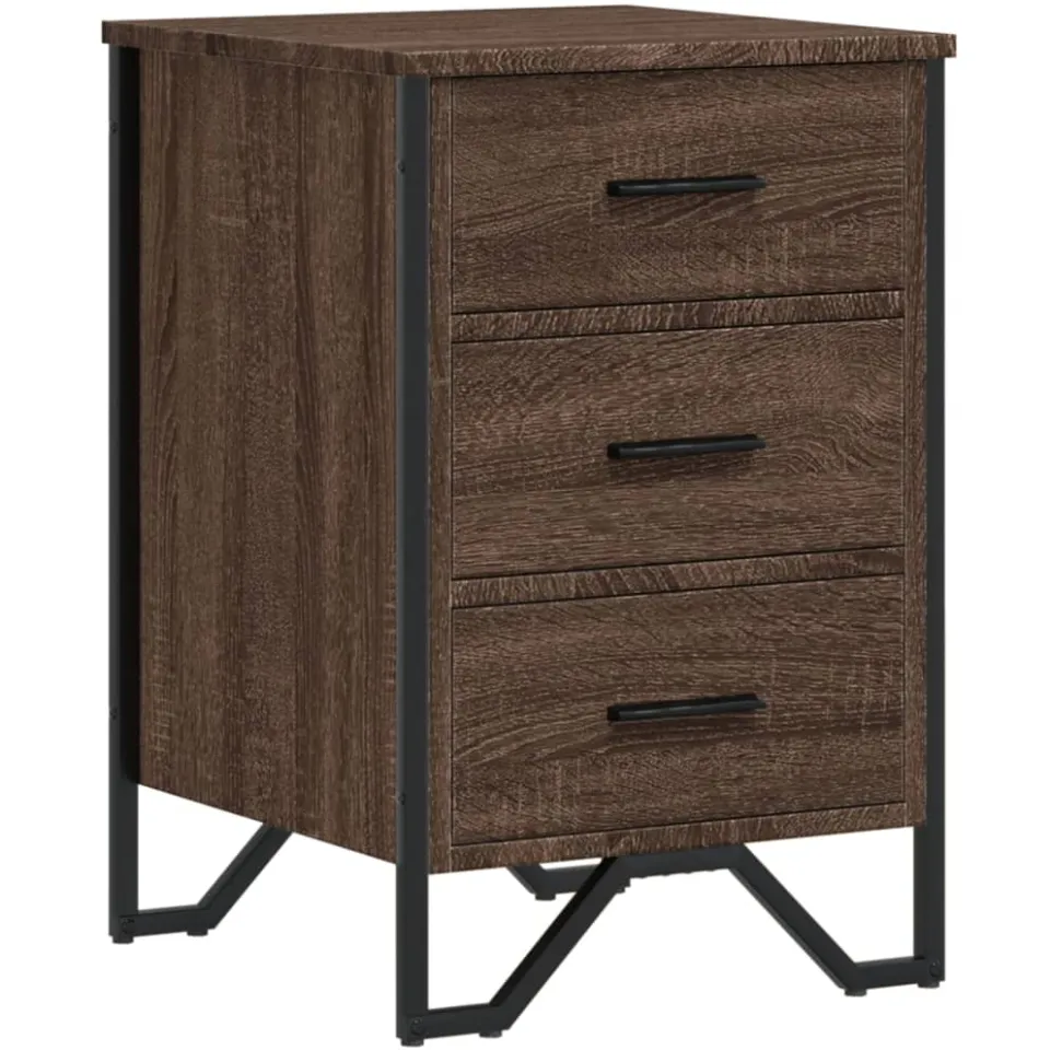 vidaXL Nachtkastje 40x41x60 cm bewerkt hout bruin eikenkleur