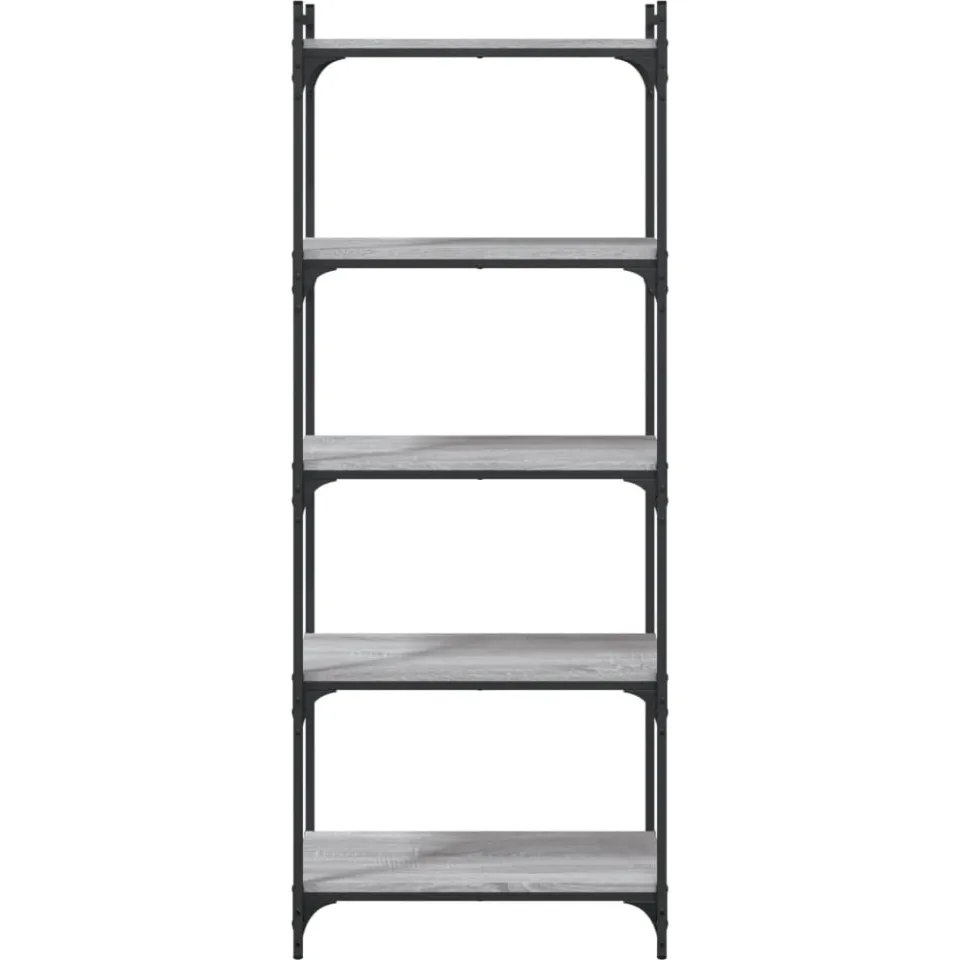 vidaXL Boekenkast 5-laags 60x30x154 cm bewerkt hout grijs sonoma