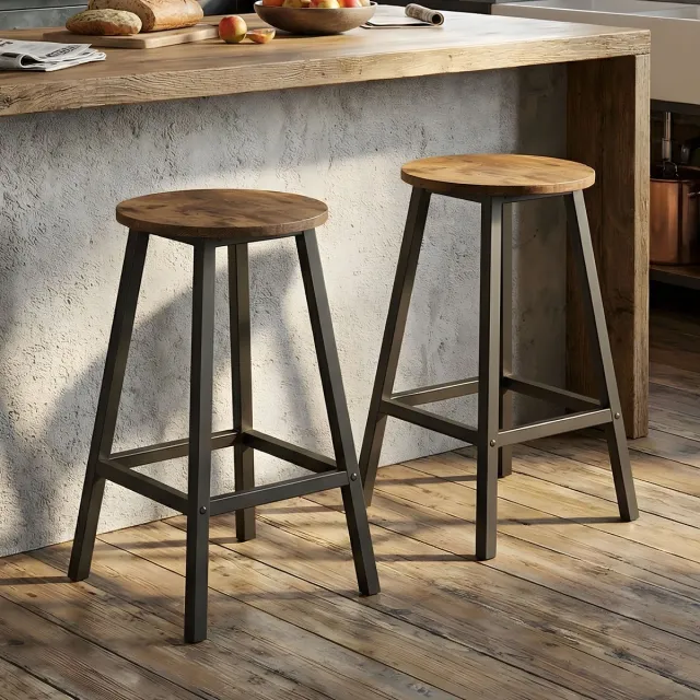 Hokeeper barkrukken set van 2 - barkrukken - barstoelen - barkruk set - hoge krukken voor bartafel, keuken, eetkamer - Retro