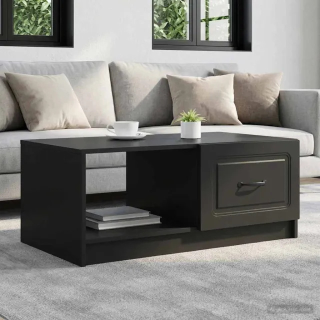 vidaXL Salontafel Zwart 90 x 50 x 37 cm Bewerkt hout