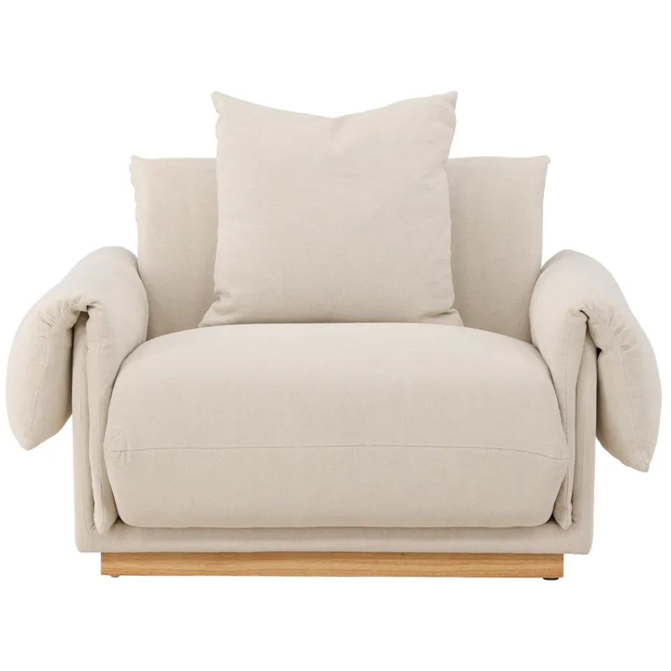 Nest living Rikki gestoffeerde fauteuil beige, foto 3