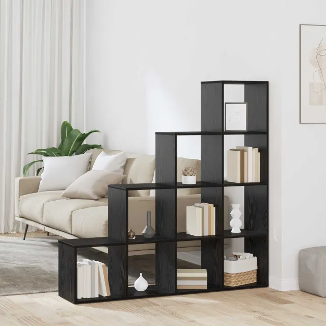 vidaXL Kamerscherm Boekenkast 10-laags 131,5 x 29 x 131,5 cm zwart, foto 2