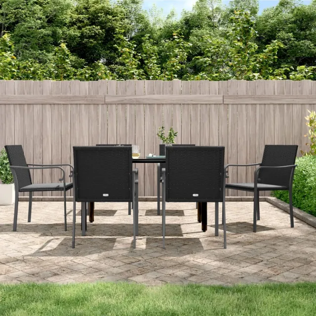 vidaXL 7-delige Tuinset met kussens poly rattan en staal, foto 2