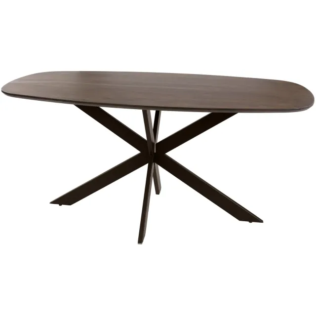Nest of Nora Eettafel Vina - 180 cm - Deens ovaal massief acaciahout - Bruin / eetkamertafel acacia spiderframe