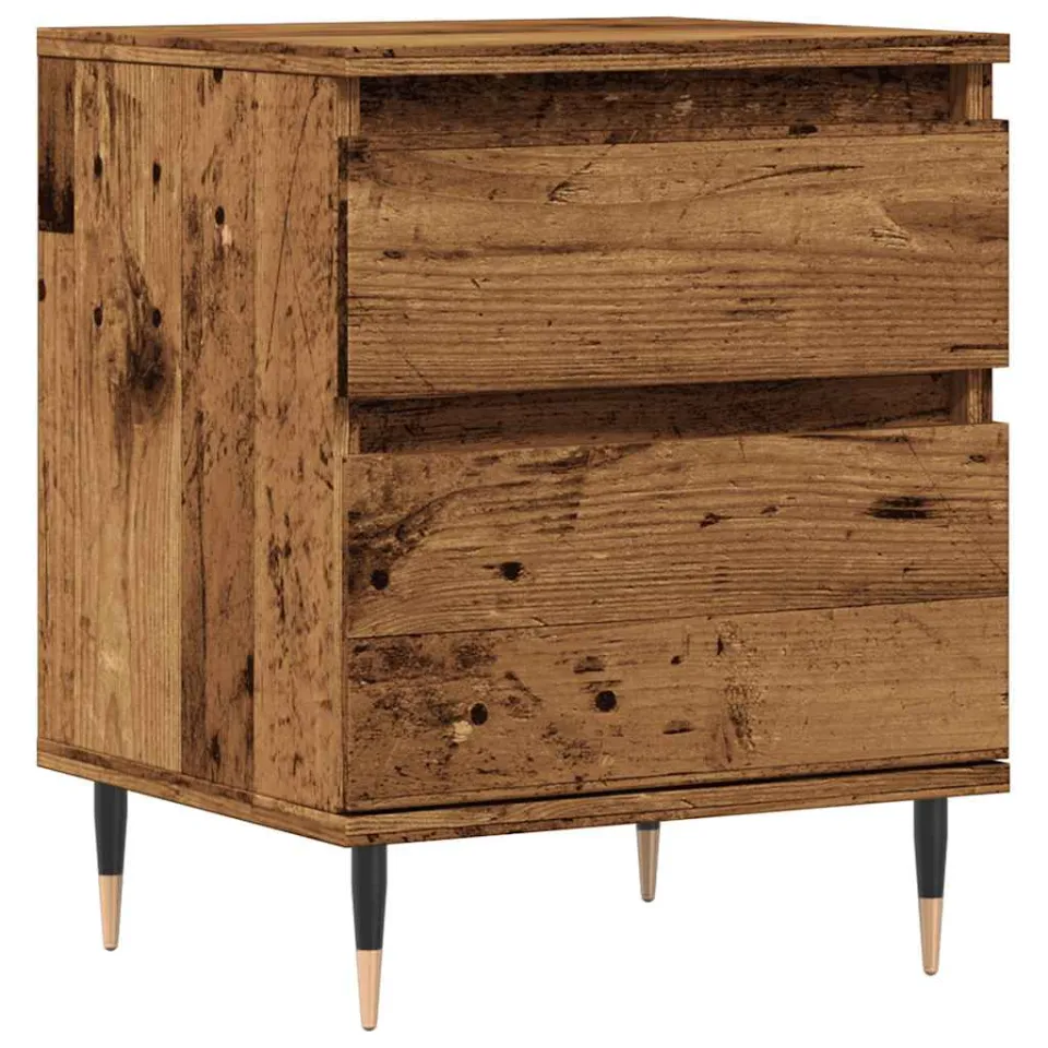 vidaXL Nachtkastje 40x35x50 cm bewerkt hout oud houtkleurig bruin, foto 3