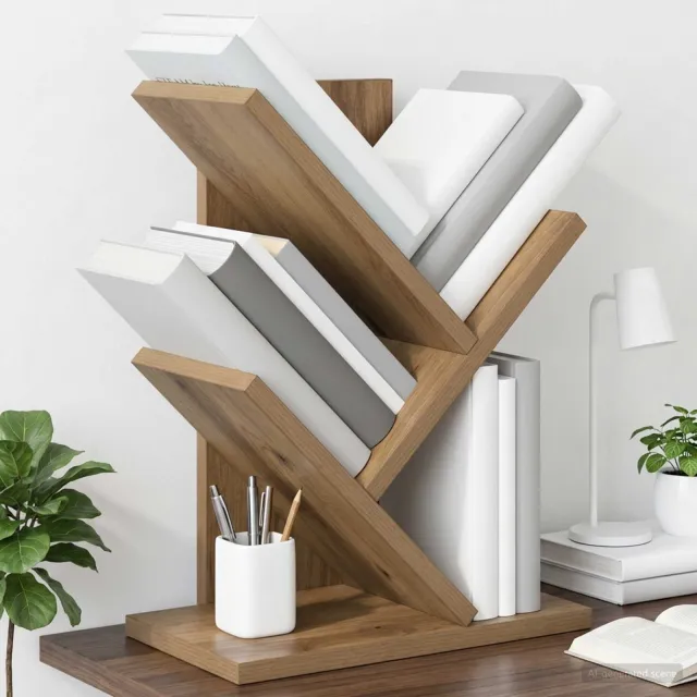 vidaXL Boomvormige boekenplank met 3 planken 30 x 18 x 40 cm Bruin