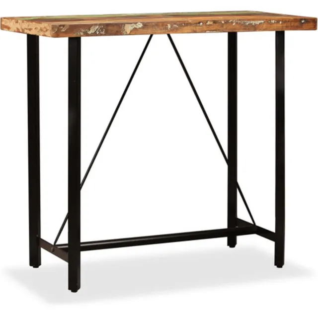 vidaXL Bartafel - 120x60x107 - cm - massief - gerecycled - hout Bruin
