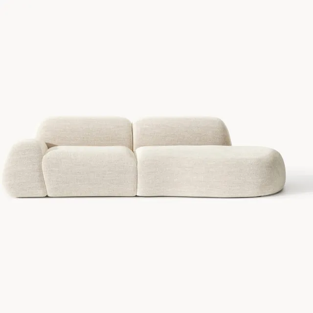 Westwing Collection Modulaire bouclé chaise Wolke (3-zits) Beige