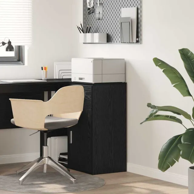 vidaXL Dressoir met lade Zwart Eiken 38 x 34 x 75 cm, foto 2