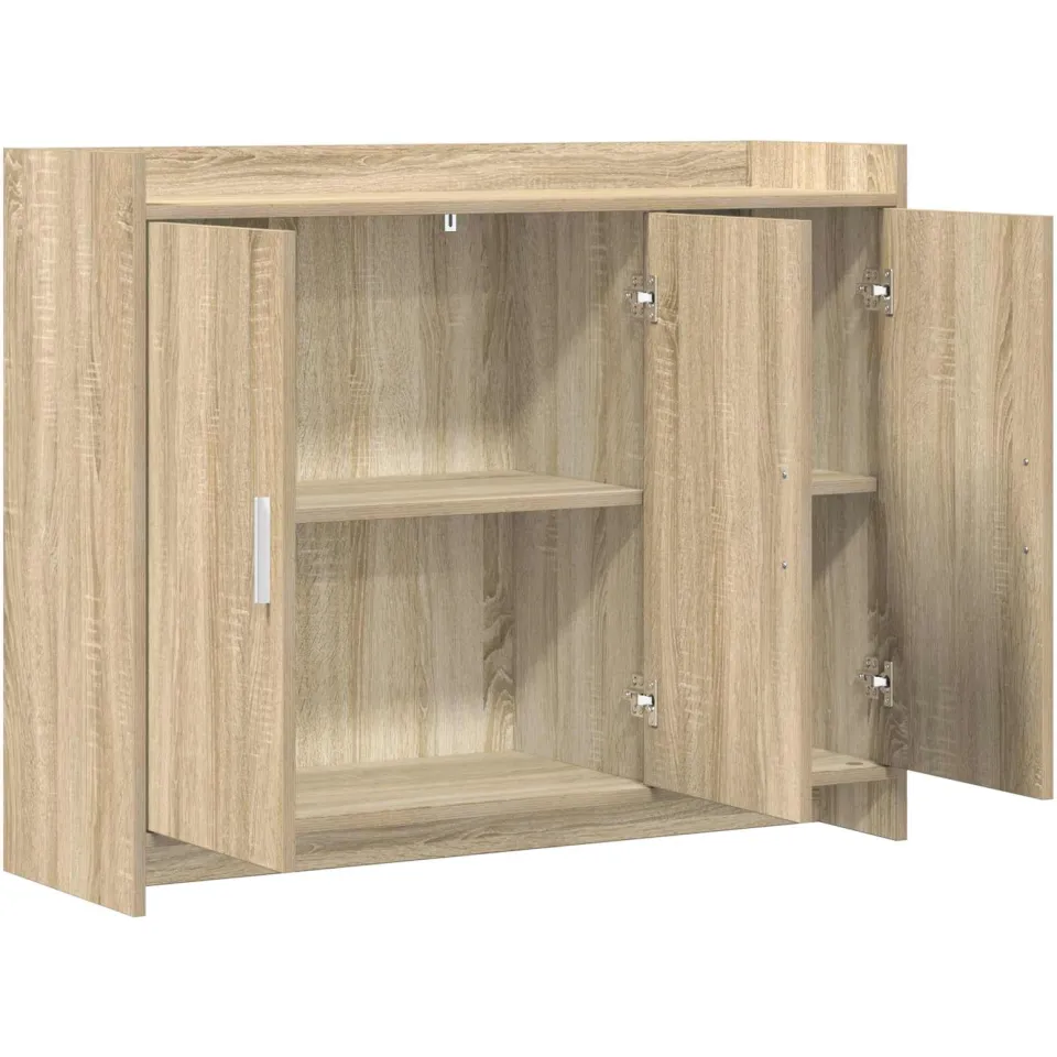vidaXL Dressoir Sonoma Eiken 98,5 x 33 x 80 cm Bewerkt hout, foto 4