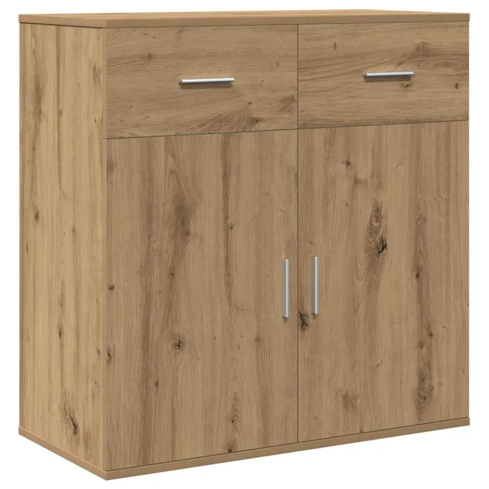 vidaXL Dressoir Artisan Eiken 78 x 38 x 80 cm Bewerkt hout, foto 3