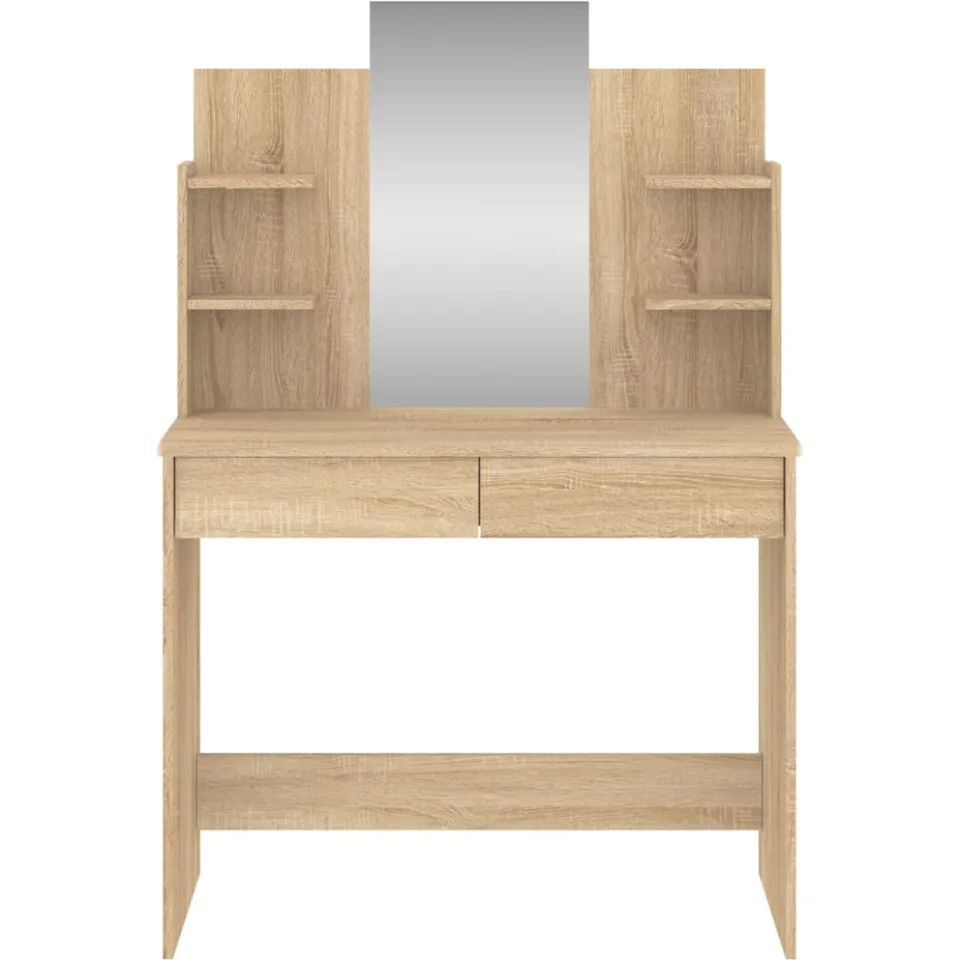 vidaXL Kaptafel met spiegel 96x39x142 cm sonoma eikenkleurig