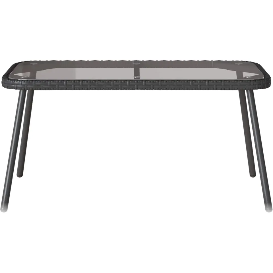 vidaXL Salontafel Zwart 90 x 45 x 43 cm poly rattan, foto 3