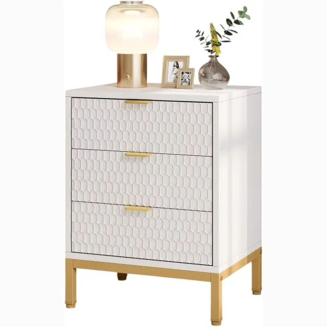 Mura Logistiek Mura Kast - Nachtkastje - 50 x 40 x 65 cm - 3 ruime lades - Wit