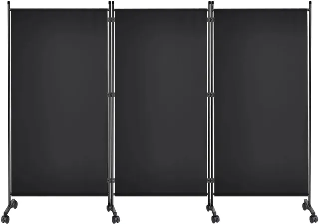 Innovastore Kamerschermen - Scheidingswand - Vrijstaande Privacy Schermen - Paravan - Afscheidingswand - 259x182.8cm - Zwart
