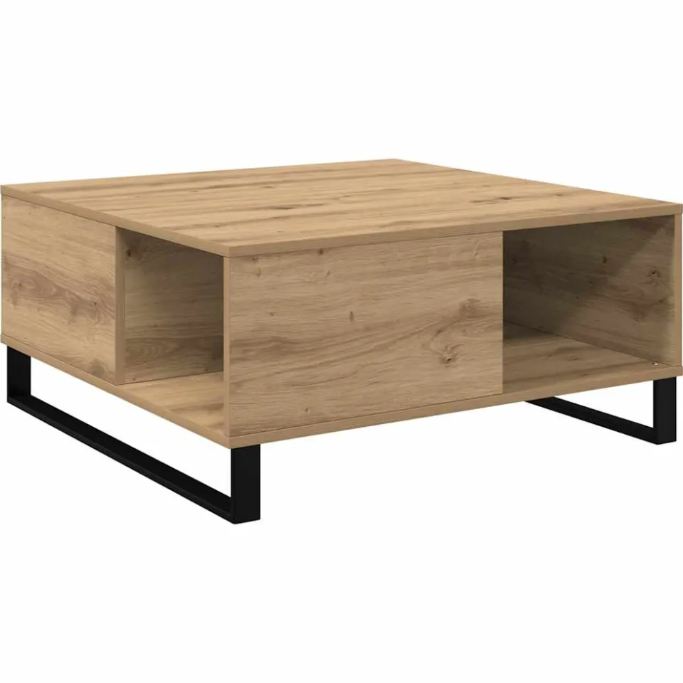 vidaXL Salontafel Artisan Eiken 80 x 80 x 36,5 cm Bewerkt hout, foto 3