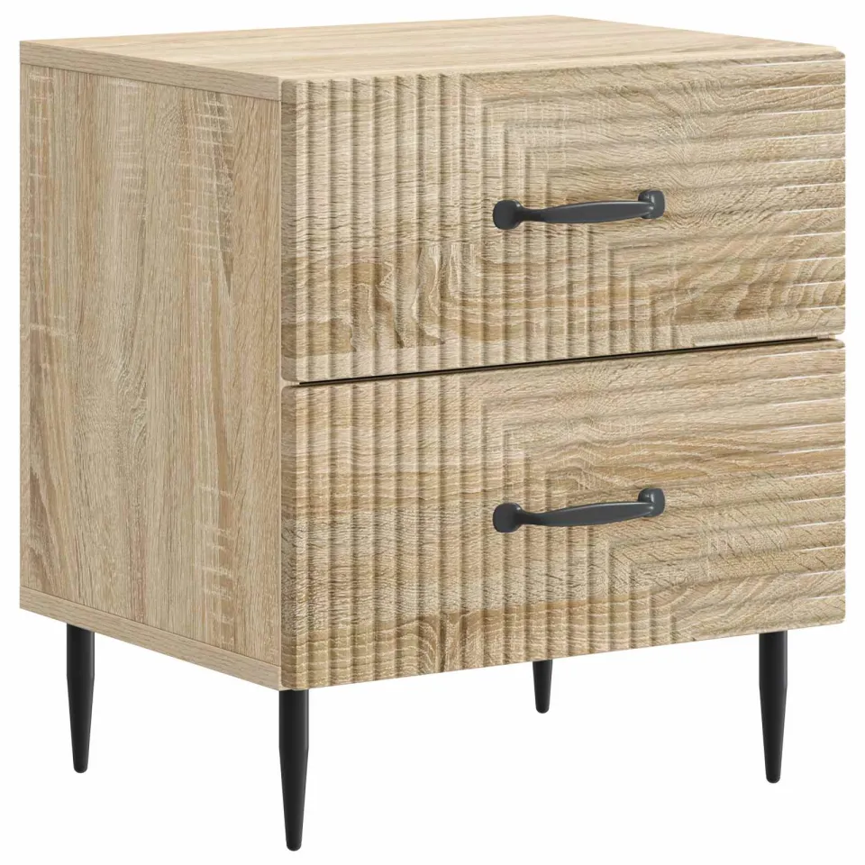 vidaXL Nachtkastje Sonoma Eiken 43 x 34,5 x 47,5 cm Bewerkt hout, foto 3
