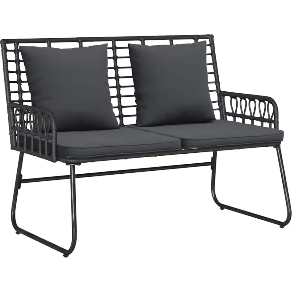 vidaXL Tuinbank Zwart en Anthraciet poly rattan