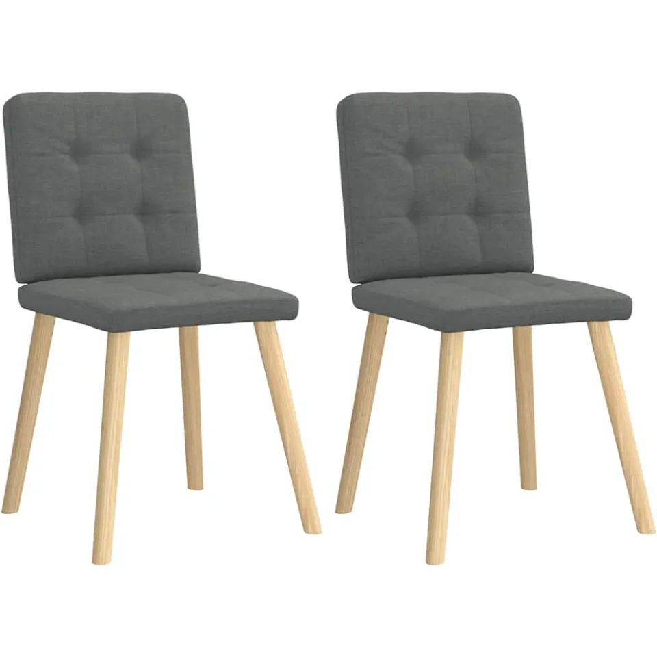 vidaXL Eetkamerstoelen 2 st stof donkergrijs grijs, foto 3