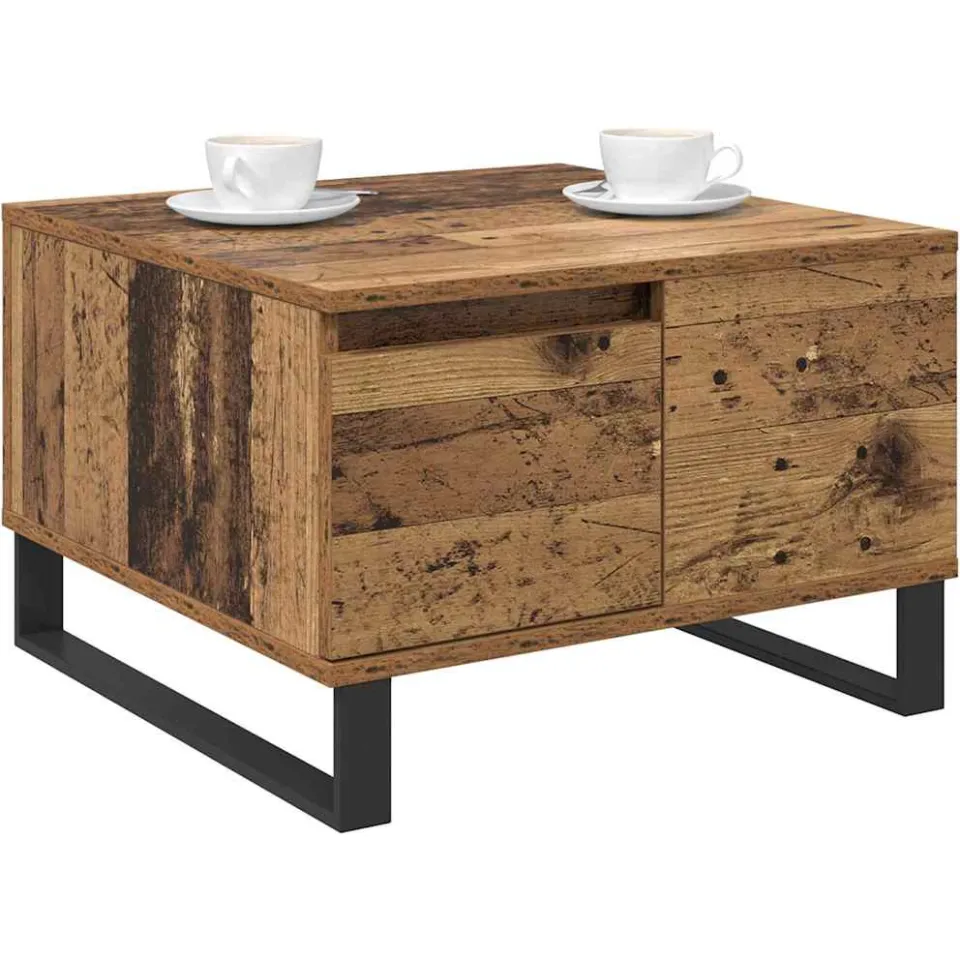 vidaXL Salontafel Oud Hout 55 x 55 x 36,5 cm Bewerkt hout Bruin