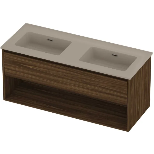 Proline Tribute Badmeubelset Porselein 120x46x54 cm Mat Crème Cotton Cabana Oak Eiken