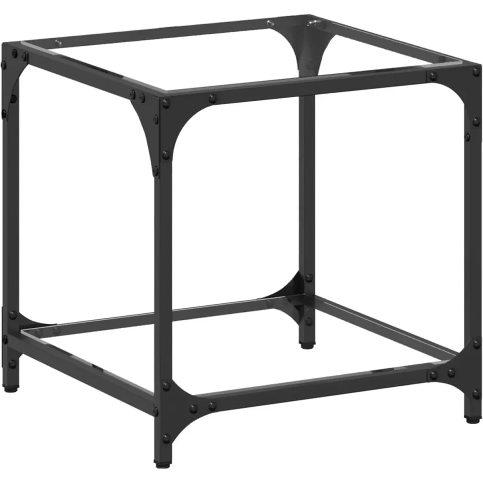 vidaXL Salontafel met transparant glazen blad 40x40x40 cm staal transparent, foto 3