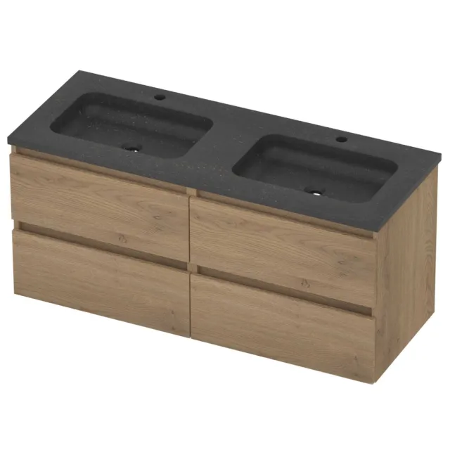 Basic-Line Rocky 46 Badmeubelset Hardsteen 120x46x54 cm R46bsepo2x602 Pure Oak Blue Stone Grijs