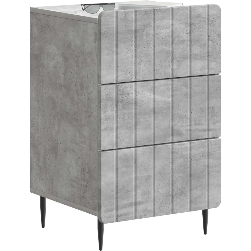 vidaXL Nachtkastje met lade Betongrijs 43x 41 x 68 cm Bewerkt hout