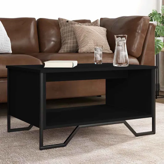 vidaXL Salontafel 75x51x40 cm bewerkt hout zwart, foto 2