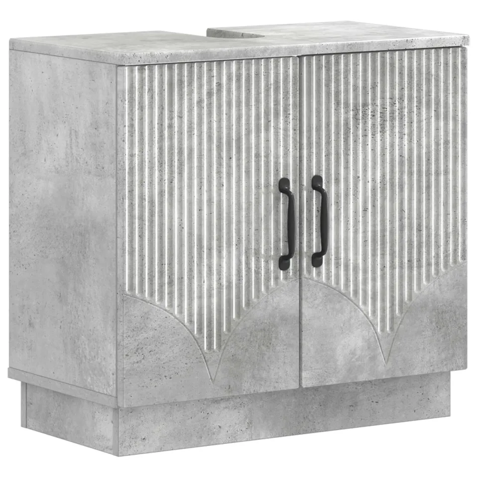 vidaXL Badkamer wastafelkast HOORN Betongrijs 59,5 x 31,5 x 56 cm grijs, foto 3