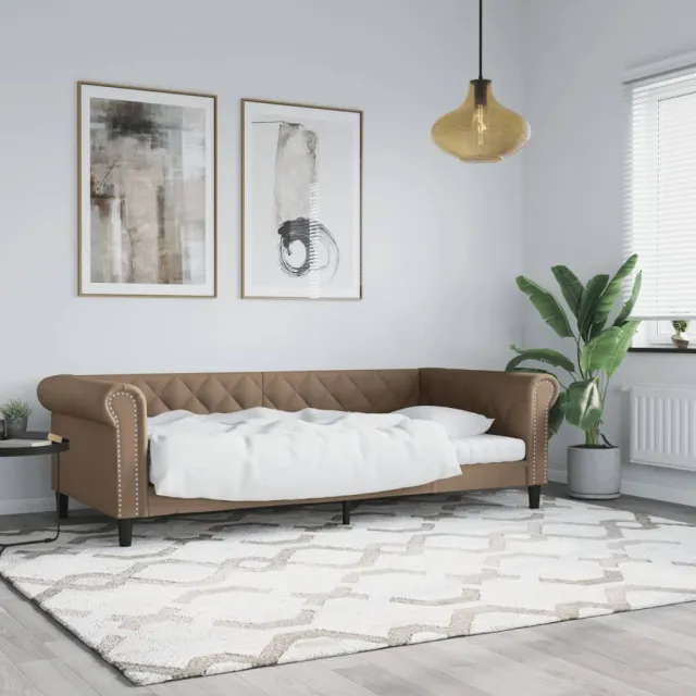 vidaXL Slaapbank 80x200 cm kunstleer cappuccinokleurig Bruin