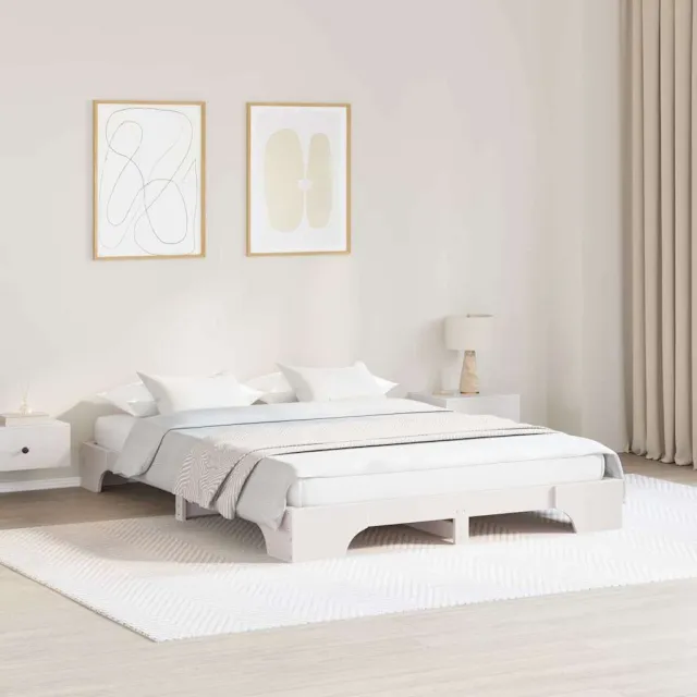 vidaXL Bedframe Wit 140 x 200 cm Massief grenenhout